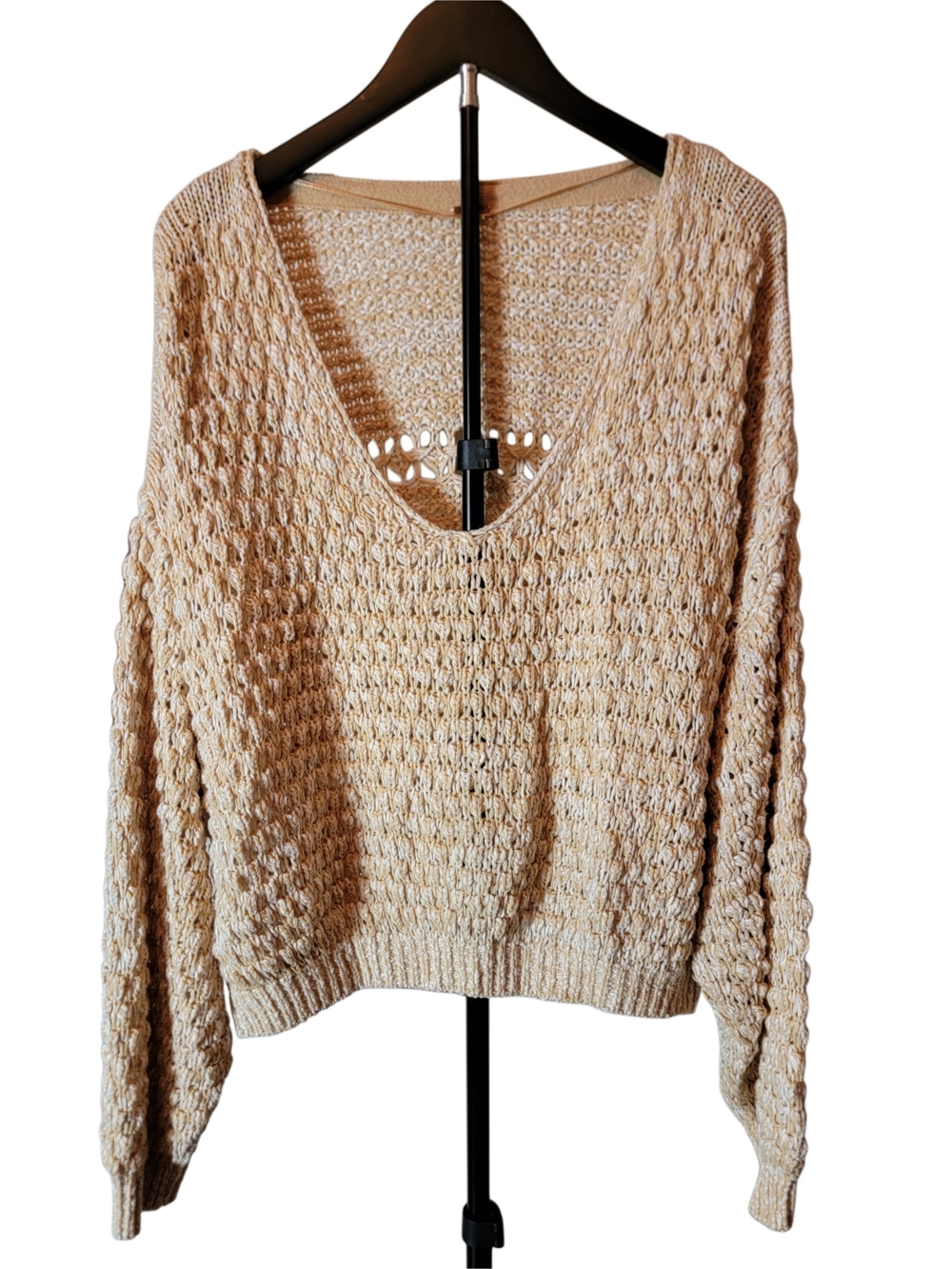 Free People Coconut V-Neck Sweater - Size Large